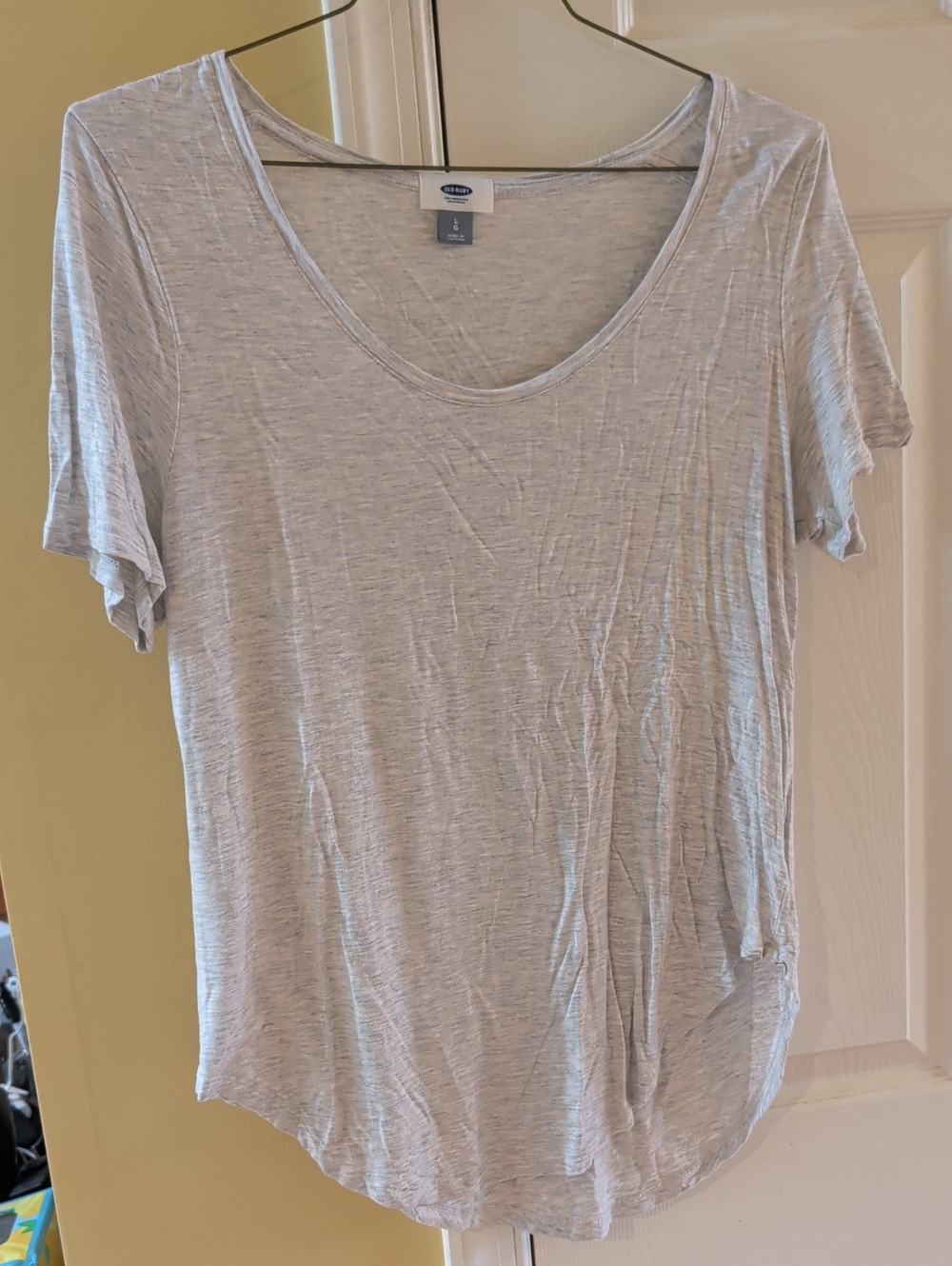 Old Navy Light Gray Scoop Neck Short Sleeve Tee